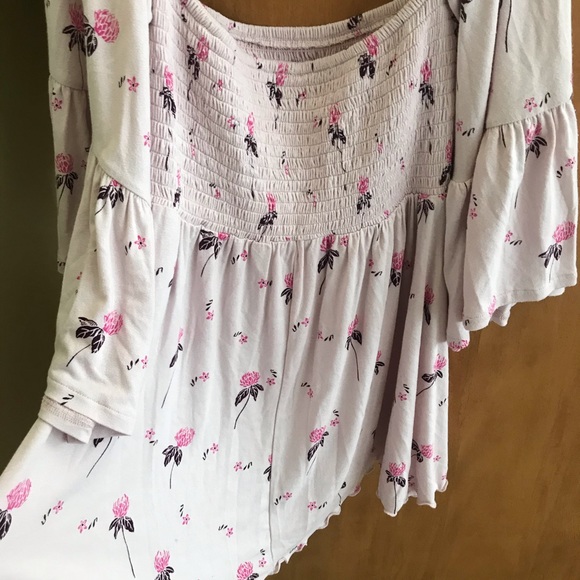 Free People Tunic Top Off Shoulder Cloud Berry XS - Picture 9 of 14